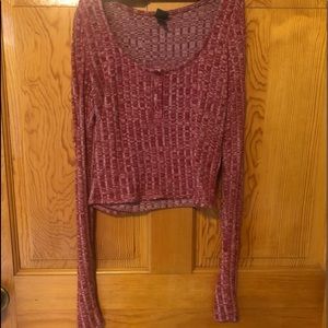 Cropped long sleeve shirt